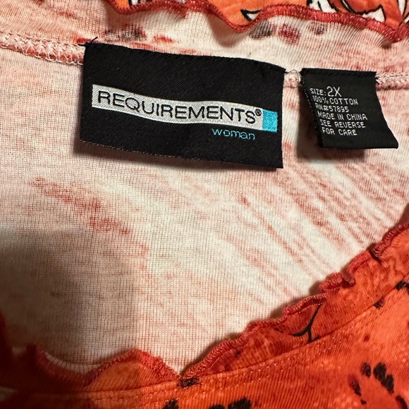 Requirements 2X 100% cotton multicolor floral print top - Picture 3 of 3